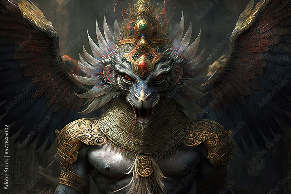 Fototapeta premium Garuda illustration. generative ai