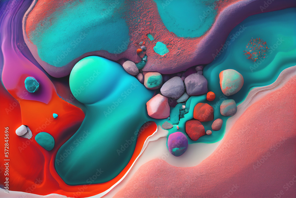 Colorful Earth natural textures composition. Generative Ai.