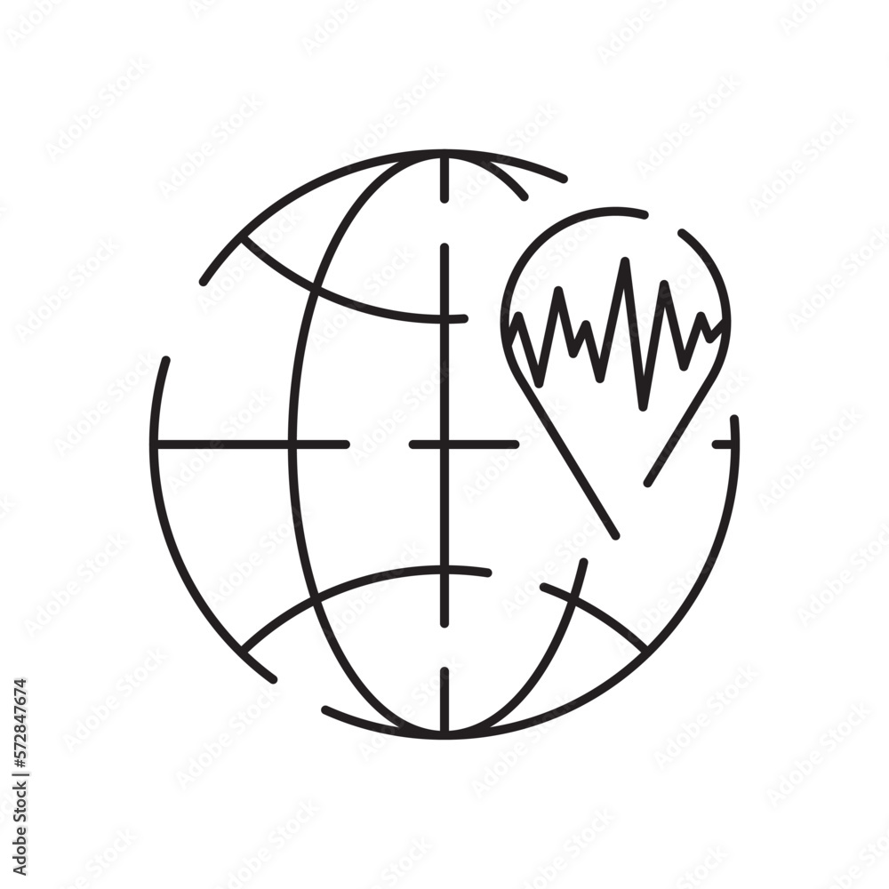 Natural Disaster, Vector illustration of thin line icon for Natural Disaster Contains such Icons as earth quake, flood, tsunami and other Natural Disaster, Vector illustration of thin line icon for Natural Disaster Contains such Icons as earth quake, flood, tsunami and other