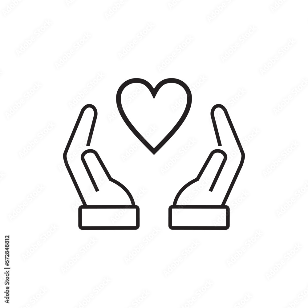 Obraz premium heart in hand icons. hands holding heart icon. health, medicine symbol