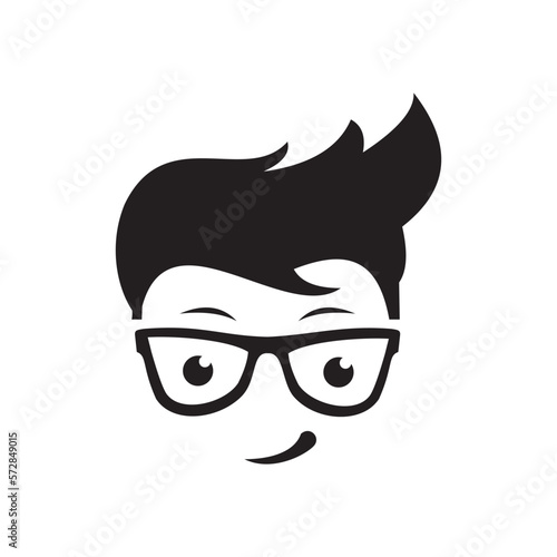 Geek Boy Vector icon design illustration 