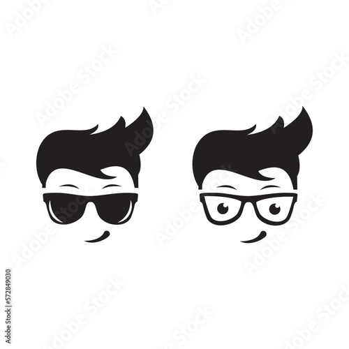 Geek Boy Vector icon design illustration 