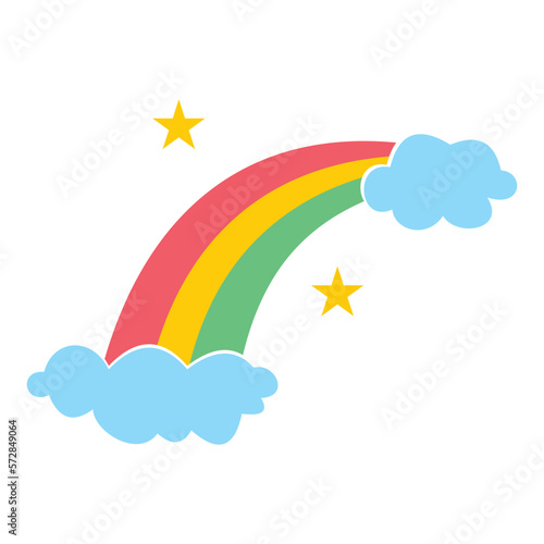 beautiful rainbow bridge doodle kawaii icon vector design