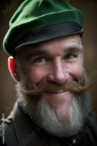 Beautiful Saint Patrick's Day Parade Celebrating Diversity Equity and Inclusion: Caucasian Man in Festive Green Attire Celebration of Irish Culture and Happiness (generative AI)