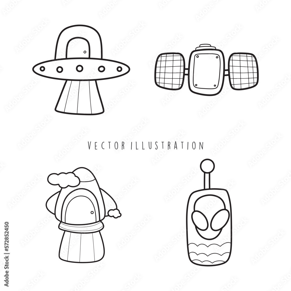 UFO cartoon outline