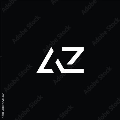 Vector initial letter AZ typography logo design vector