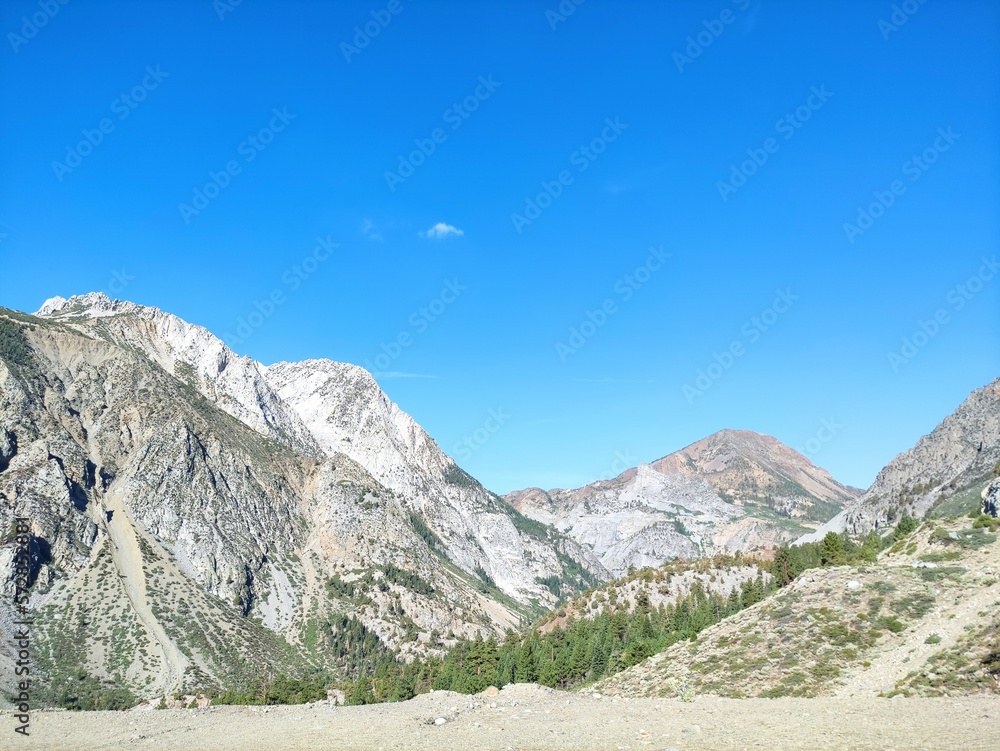 landscape in the mountain with blue sky