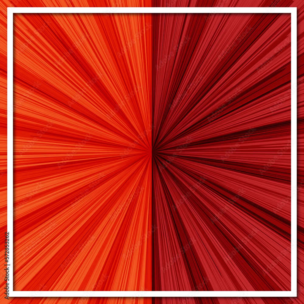 red and white background with rays for comic, banner, poster, advertising or other
