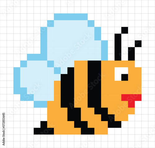 BEE CROSS STITCH TEMPLATE VECTOR IMAGE