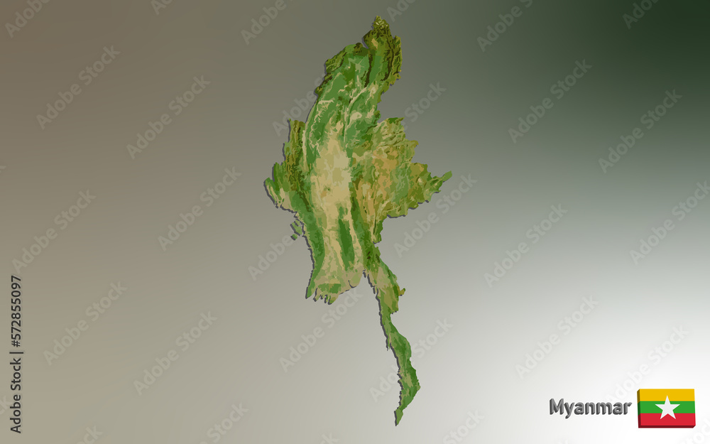 Myanmar Mosaic Country Map Myanmar Mosaic Country Map