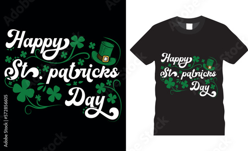 Happy St. patrick's day handwritten typography t-shirt design shamrocks vector. Irish festive modern celebration lettering cute gifts. ready for tshirts stickers, banners, gift, lettering