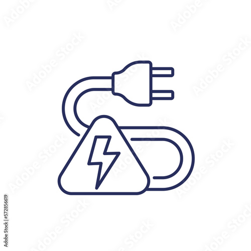electric plug and electricity line icon
