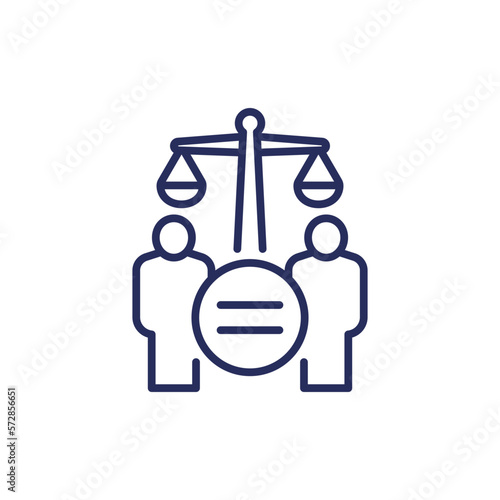 human rights line icon on white