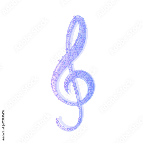 Luxury blue pink Treble Clef. Beautiful musical notation symphony for banner of festival, print design, melody recording, design back layers. Color musical notation symphony signs. Vector illustration