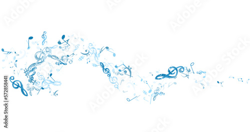 Frame pattern of musical notes on white. Musical symbols for banner of festival, print design, melody recording, design back layers. Vector musical notation symphony signs, notes for sound tune music