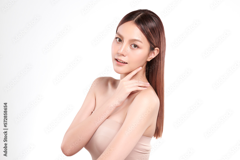 Beautiful young asian woman with clean fresh skin on white background, Face care, Facial treatment, Cosmetology, beauty and spa, Asian women portrait. Beautiful young asian woman with clean fresh skin on white background, Face care, Facial treatment, Cosmetology, beauty and spa, Asian women portrait.
