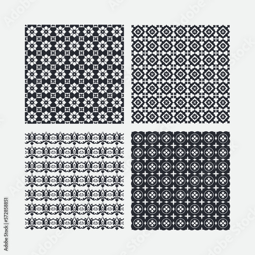 Set of Black and White Vector Design Patterns. Classic and Minimalistic Digital Paper. 