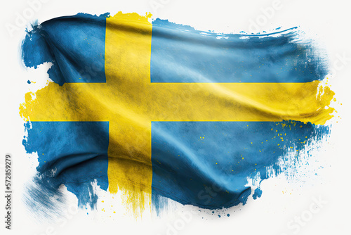 The Swedish flag. generative ai photo