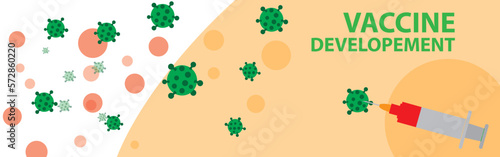 Hand Holding Syringe, Vaccine Injection, Virus Background, Prevention of Covid-19, Coronavirus Disease