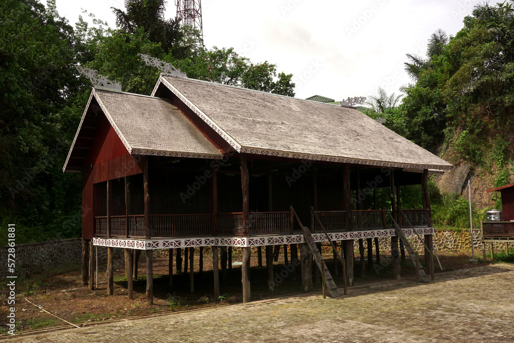 Lamin, a traditional Dayak house from East Borneo Lamin, a traditional Dayak house from East Borneo