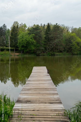 Vadasa lake in Hegyhatszentjakab village. Part of the Orseg national Park in Hungary.