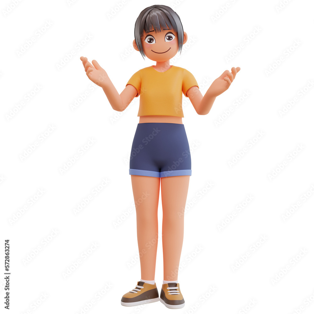 Sexy girls explain something 3d cartoon illustration Sexy girls explain something 3d cartoon illustration