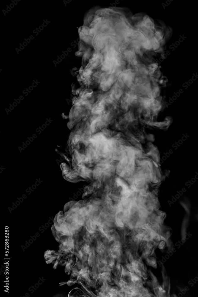 A jet of smoke on a black background A jet of smoke on a black background