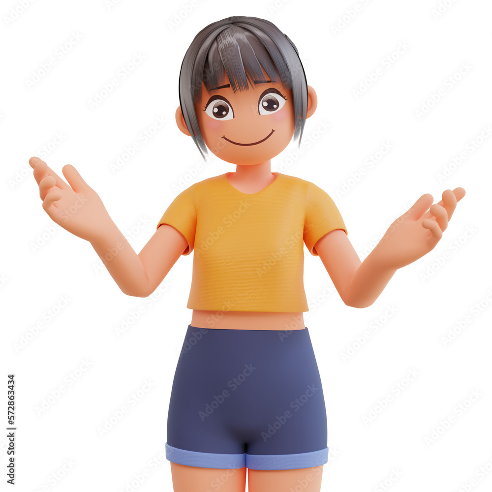 Sexy girls explain something 3d cartoon illustration Sexy girls explain something 3d cartoon illustration