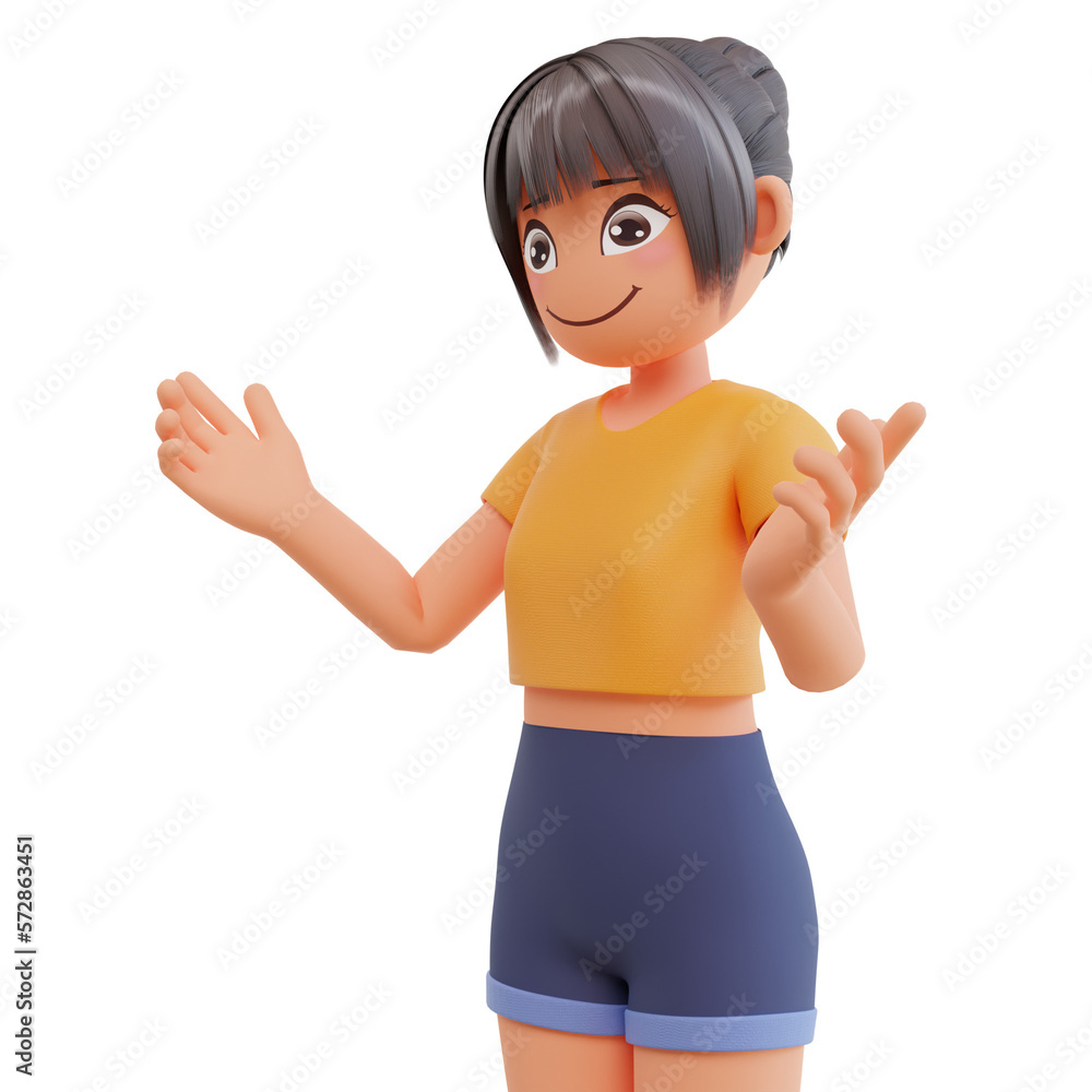 Sexy girls explain something 3d cartoon illustration Sexy girls explain something 3d cartoon illustration