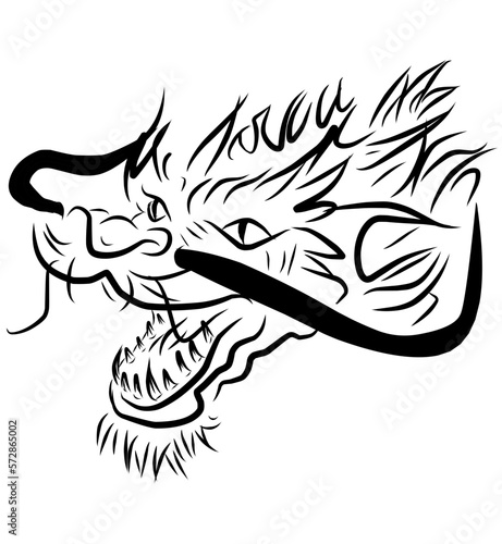 head of dragon line icon