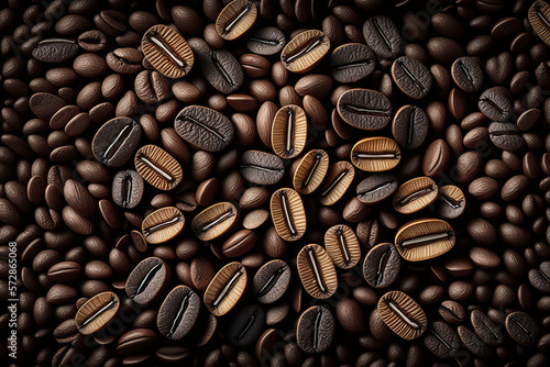 Coffee background  natural texture. Generative AI.