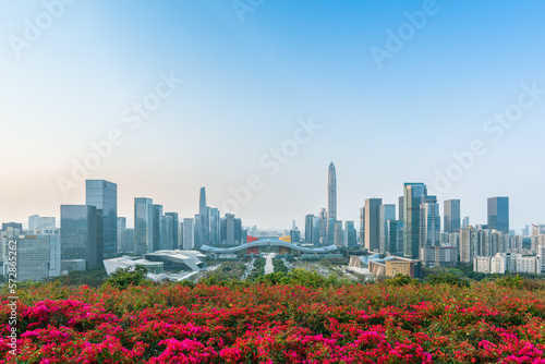 Scenery of Lianhuashan Park Square and Central Axis in Shenzhen, Guangdong, China © WU
