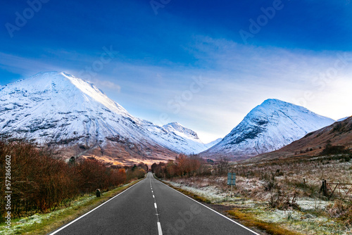 Glencoe in Scotland leading into the mountains