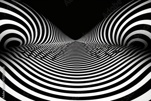 3d Abstract optical illusion waves background. AI generated.