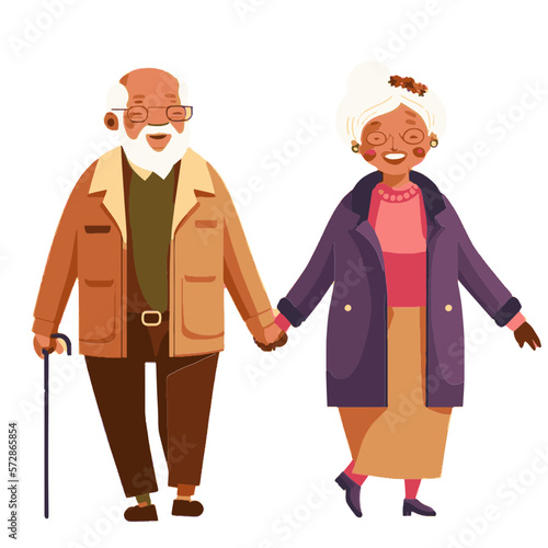 illustration of a couple walking
