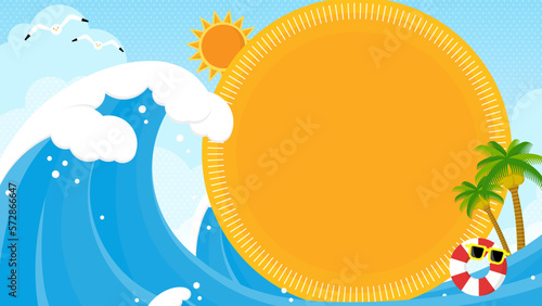 南国の海　背景・フレーム素材（横向き16:9）