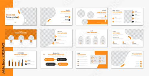Corporate template presentation design and page layout design, business presentation slideshow for brochure, company profile, website report, finance vector