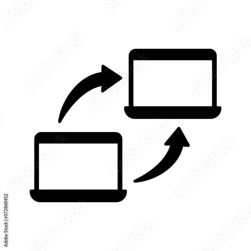 Laptop transferring Vector Icon

