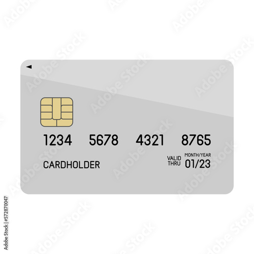 One simple gray credit card surface