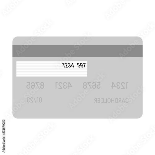 One simple gray credit card backside
