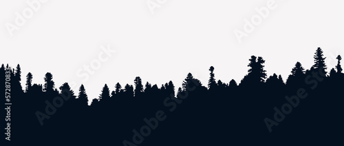 Fototapeta Naklejka Na Ścianę i Meble -  Background with evergreen forest silhouette