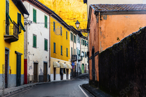 Street in old town of Barga, Tuscany, Italy