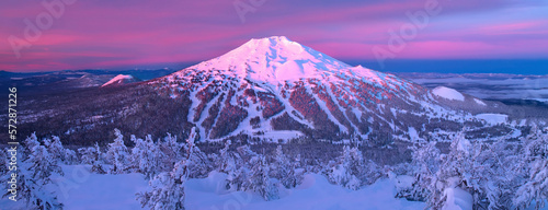 Mount Bachelor ski resort located in central Oregon about 20 miles from the town of Bend. photo