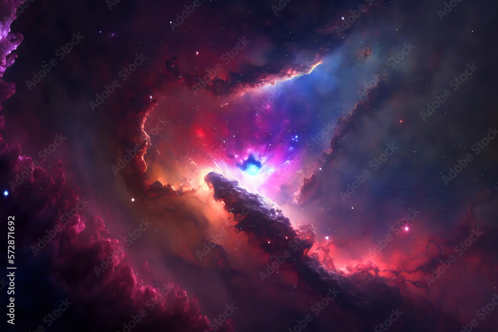 colorful cosmos space nebula created with generative ai	
