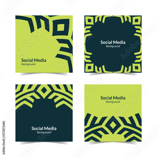 simple and modern green nature square flat social media background