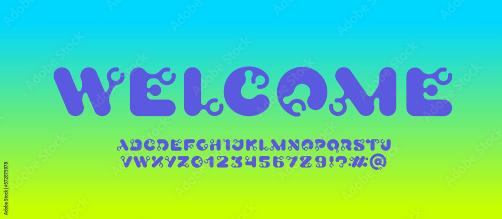 Modern font, trendy futuristic alphabet, vector illustration 10EPS