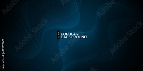 Abstract dark green blue background with wavy lines and shadows . 3d look and cool design . Illustration Eps10 vector