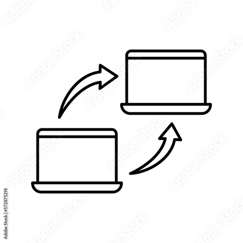 Laptop transferring Vector Icon

