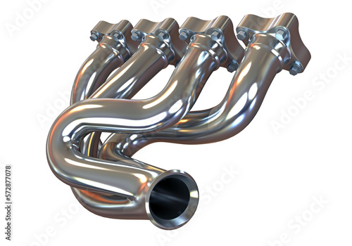 Vehicle Exhaust Manifold 3D rendering on white background photo