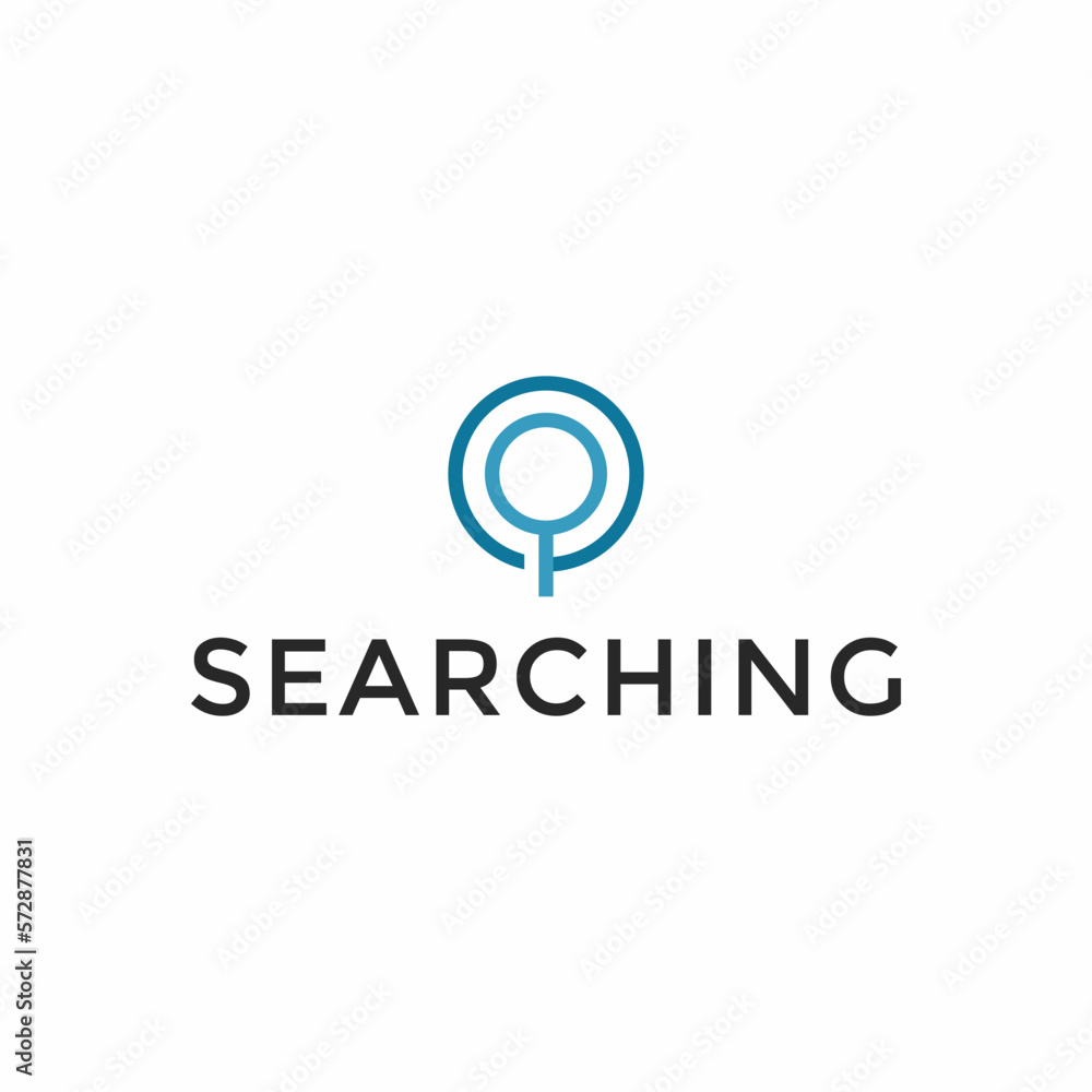 Circle Magnifying Glass, Search, Zoom, Find Logo Design Template